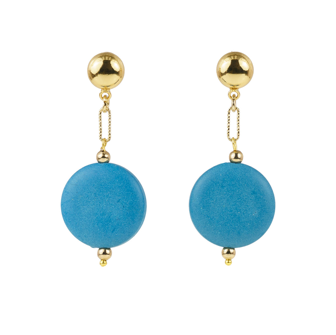 Pendientes colgantes en piedras semipreciosas y perlas.