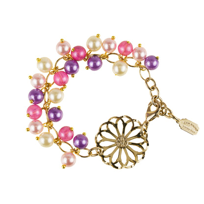 Bracciale charms con perle colorate