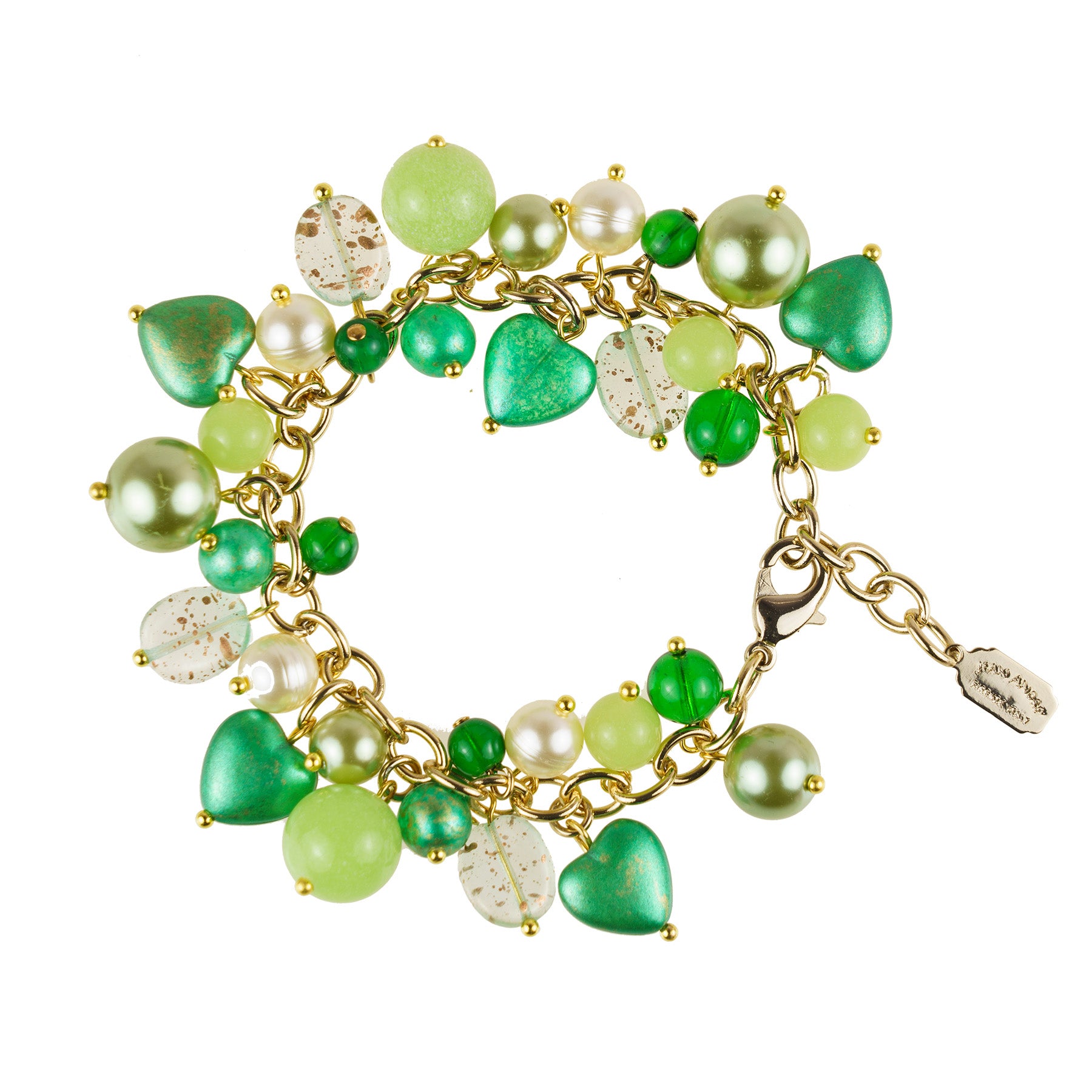 Bracciale charms in perle e cuori
