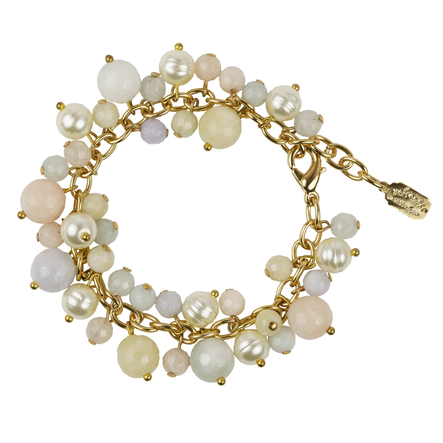 Bracciale charms di pietre dure e perle