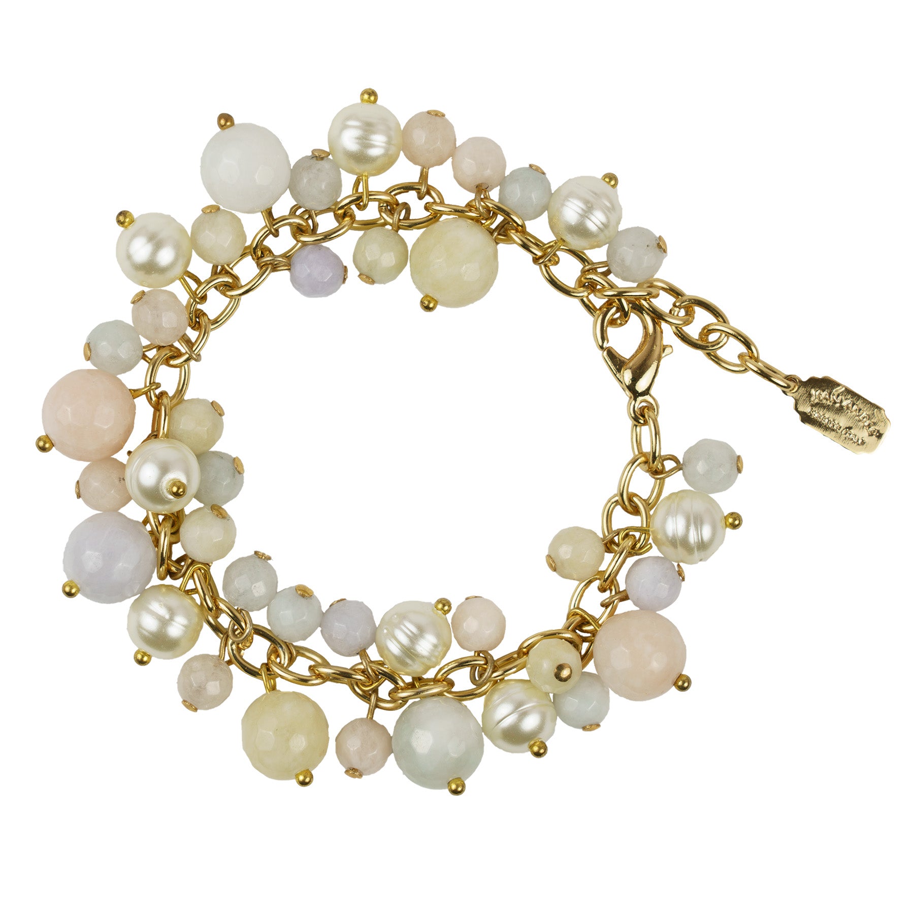 Bracciale charms di pietre dure e perle