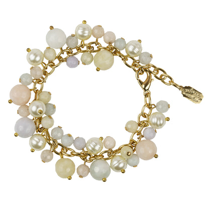 Bracciale charms di pietre dure e perle