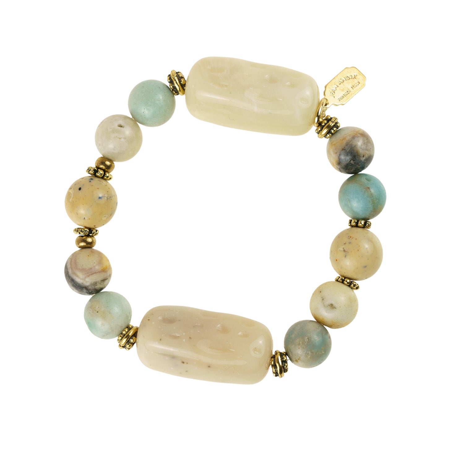 Bracciale elastico in pietre dure e resina