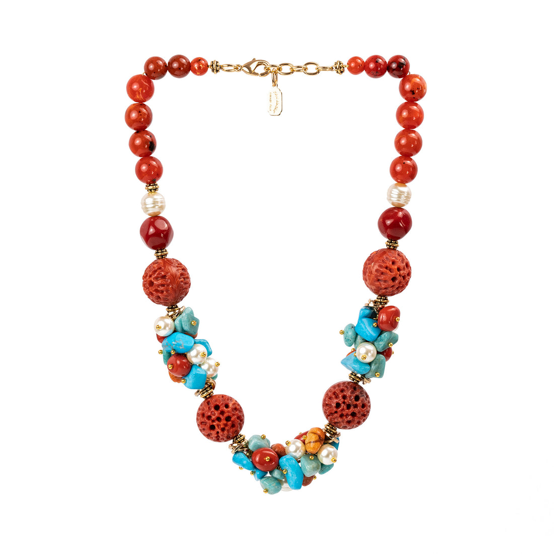 Collana girocollo in resina e pietre dure