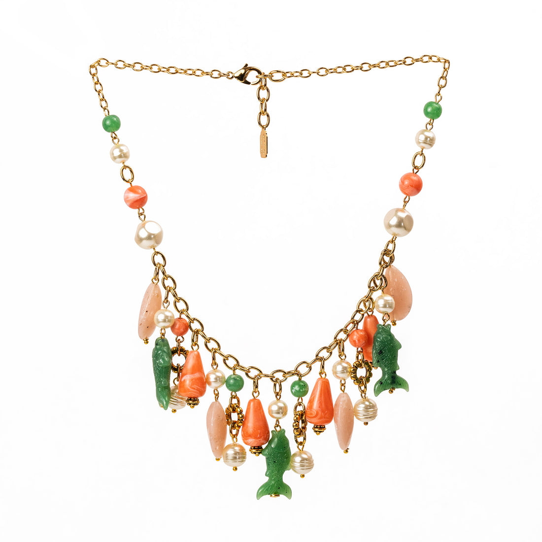 Collana girocollo charms mix di perle e resine