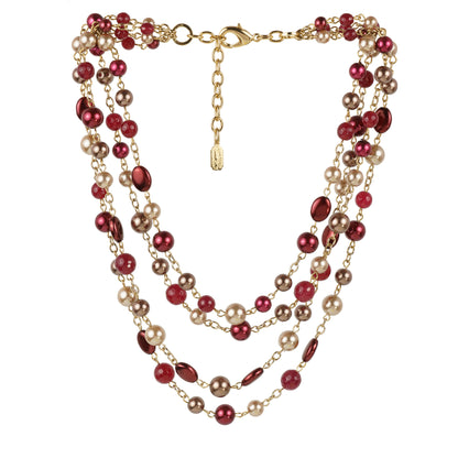 Collana girocollo girocollo multifili in perle