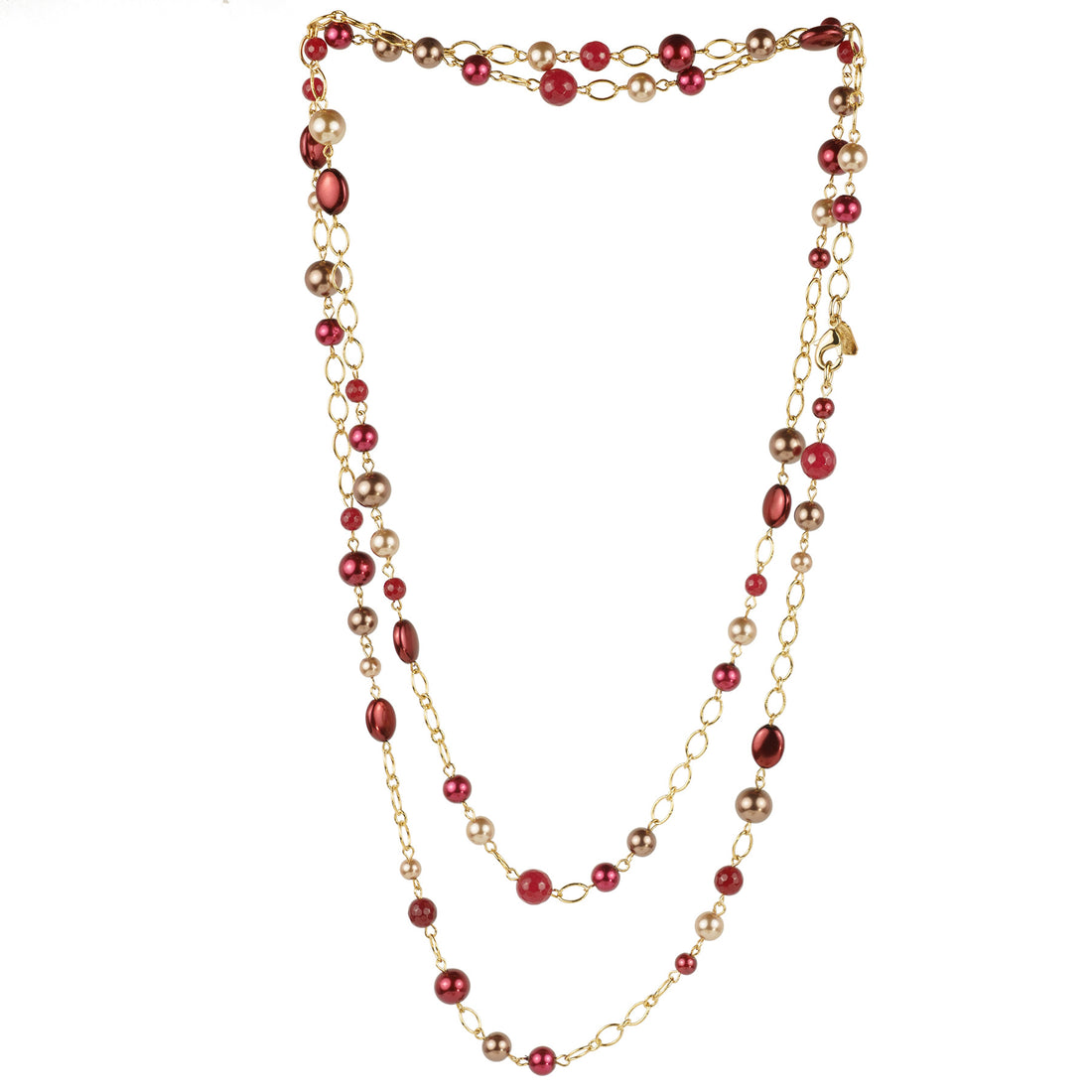 Collana lunga di perle colorate