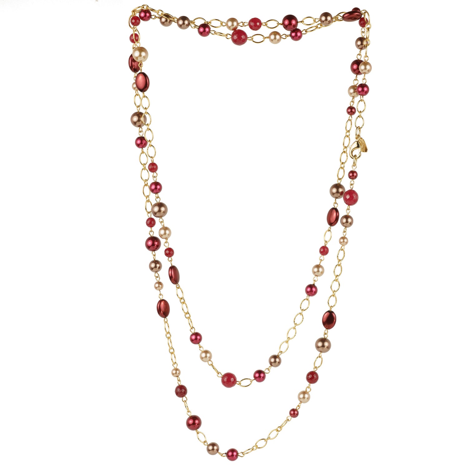 Collana lunga di perle colorate