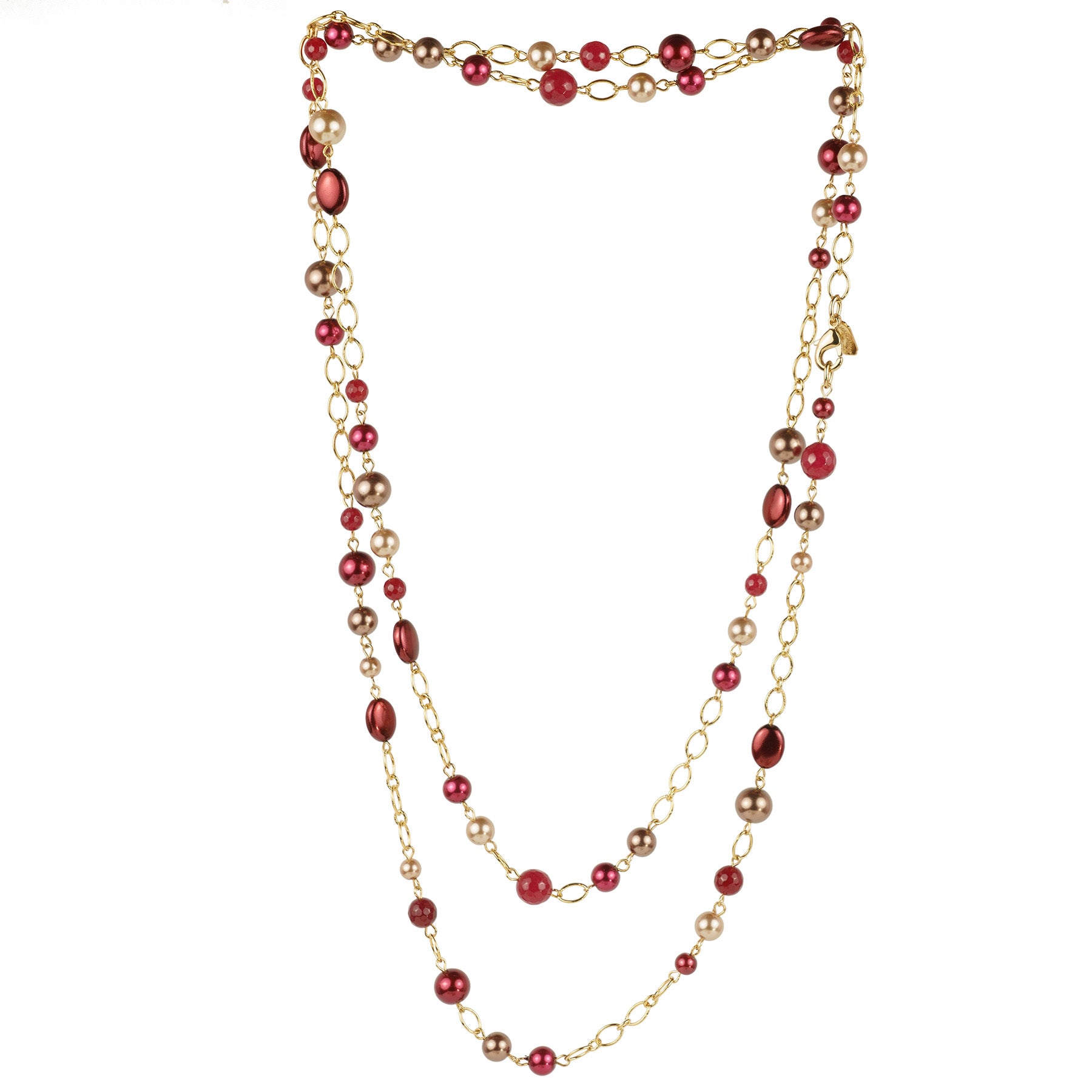 Collana lunga di perle colorate