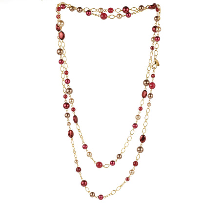 Collana lunga di perle colorate