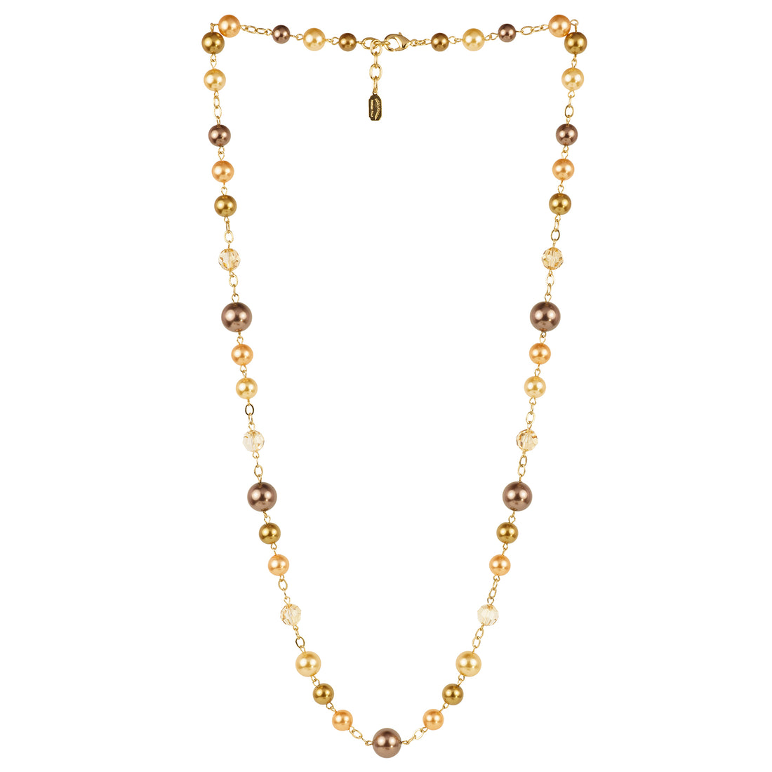 Collana lunga in perle e cristalli
