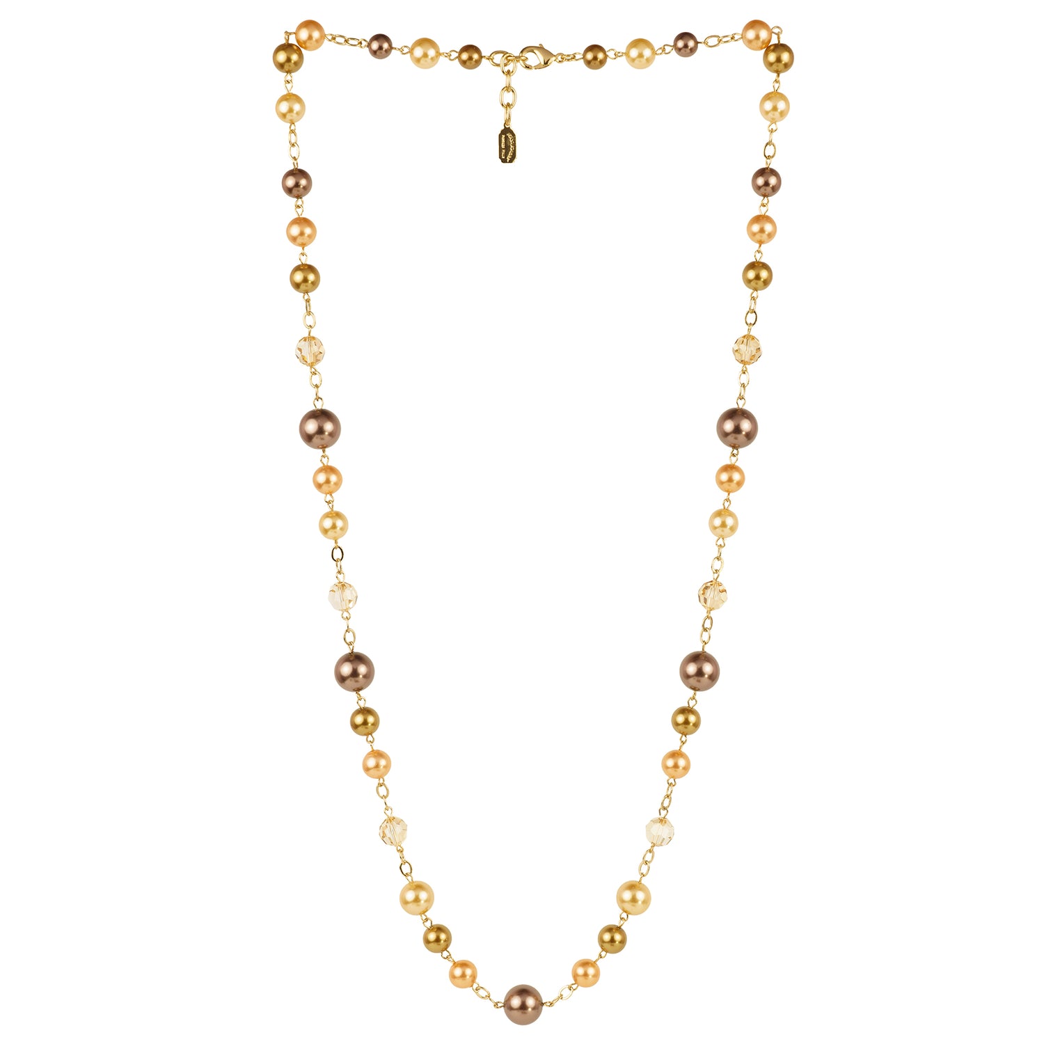 Collana lunga in perle e cristalli