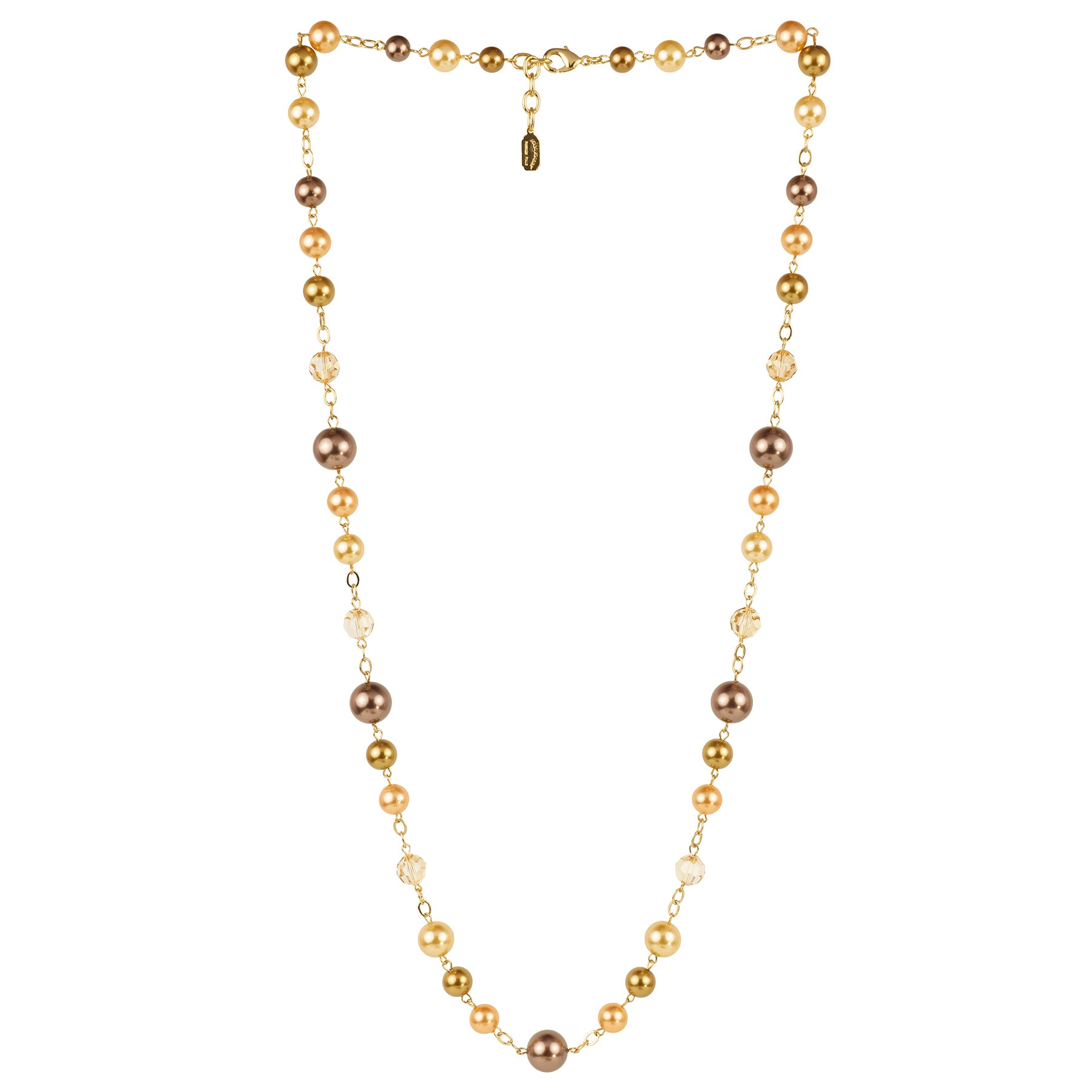 Collana lunga in perle e cristalli