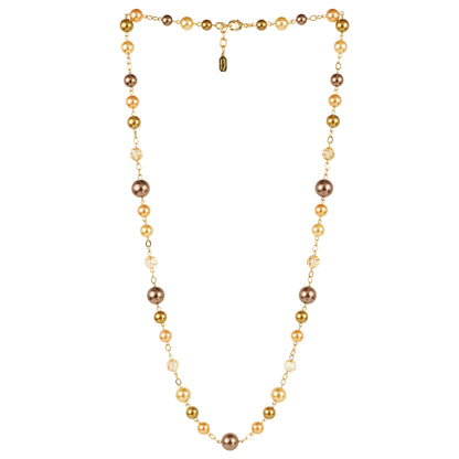 Collana lunga in perle e cristalli