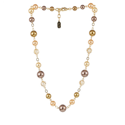 Collana girocollo in perle e cristalli