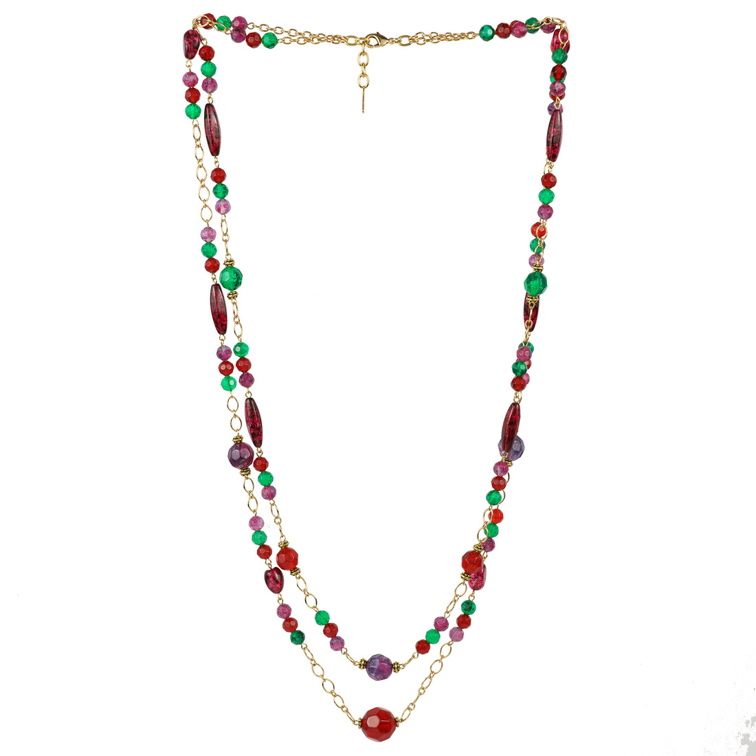 Collana lunga 2 fili multicolore