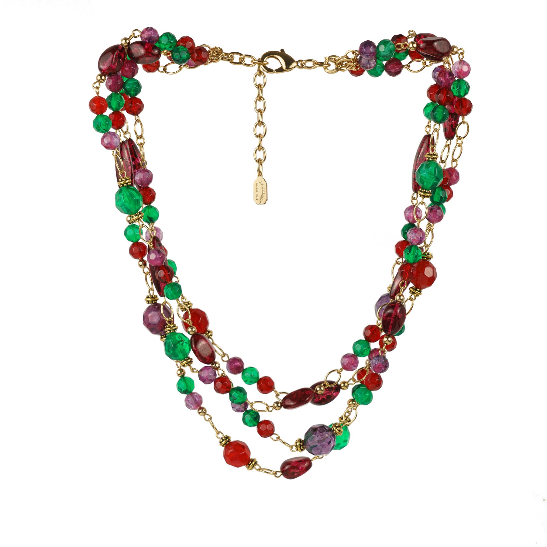 Collana girocollo 4 fili multicolore