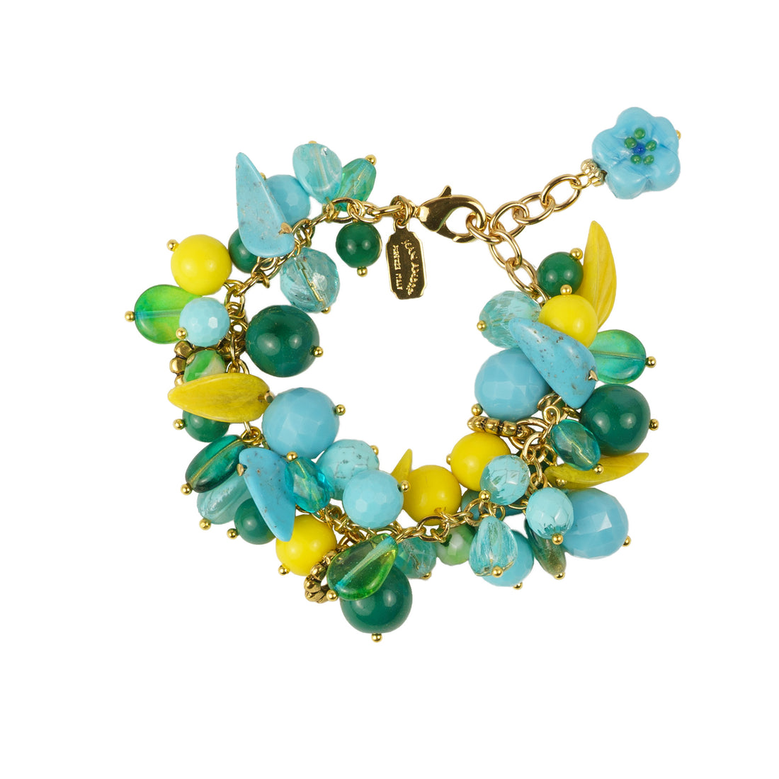Pulsera con dijes de cristal y murrine