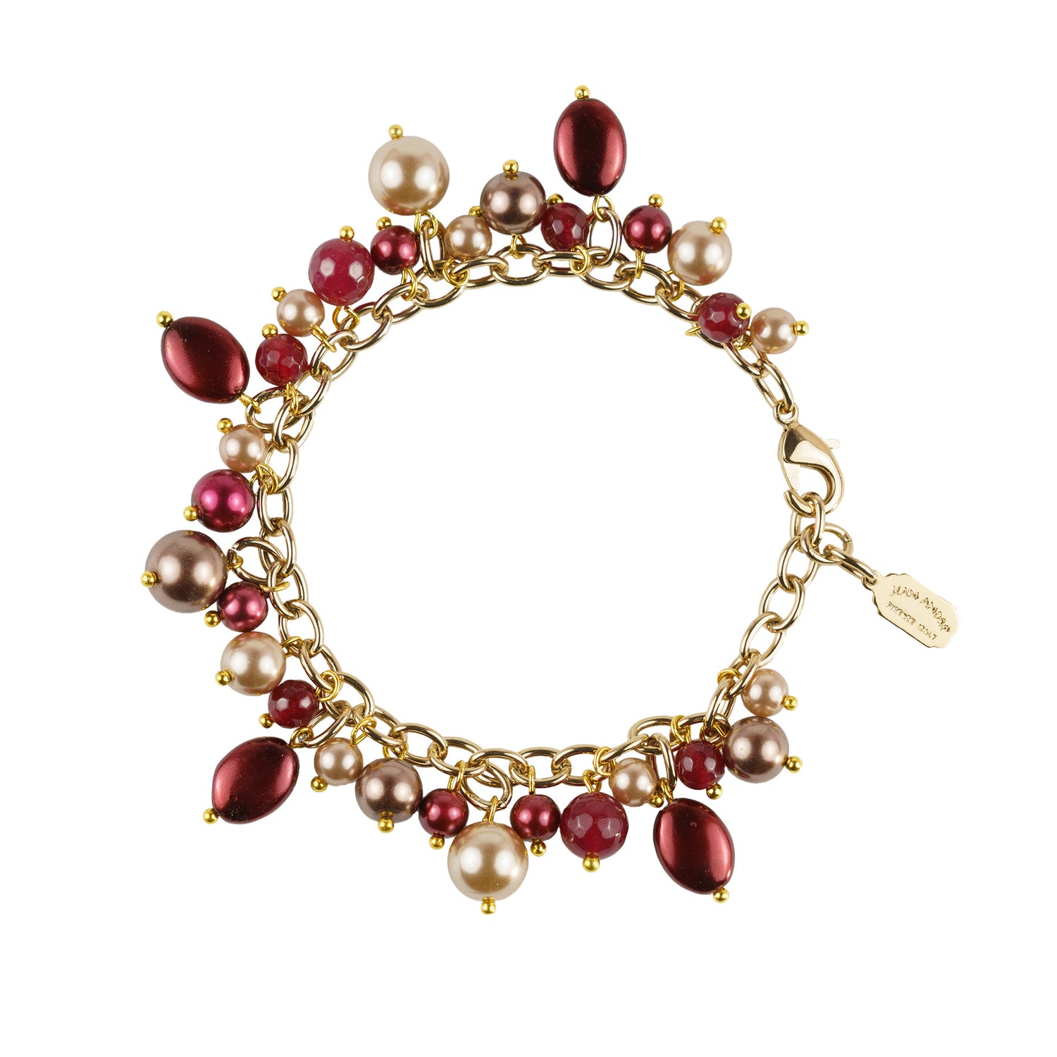 Bracciale charms in perle colorate