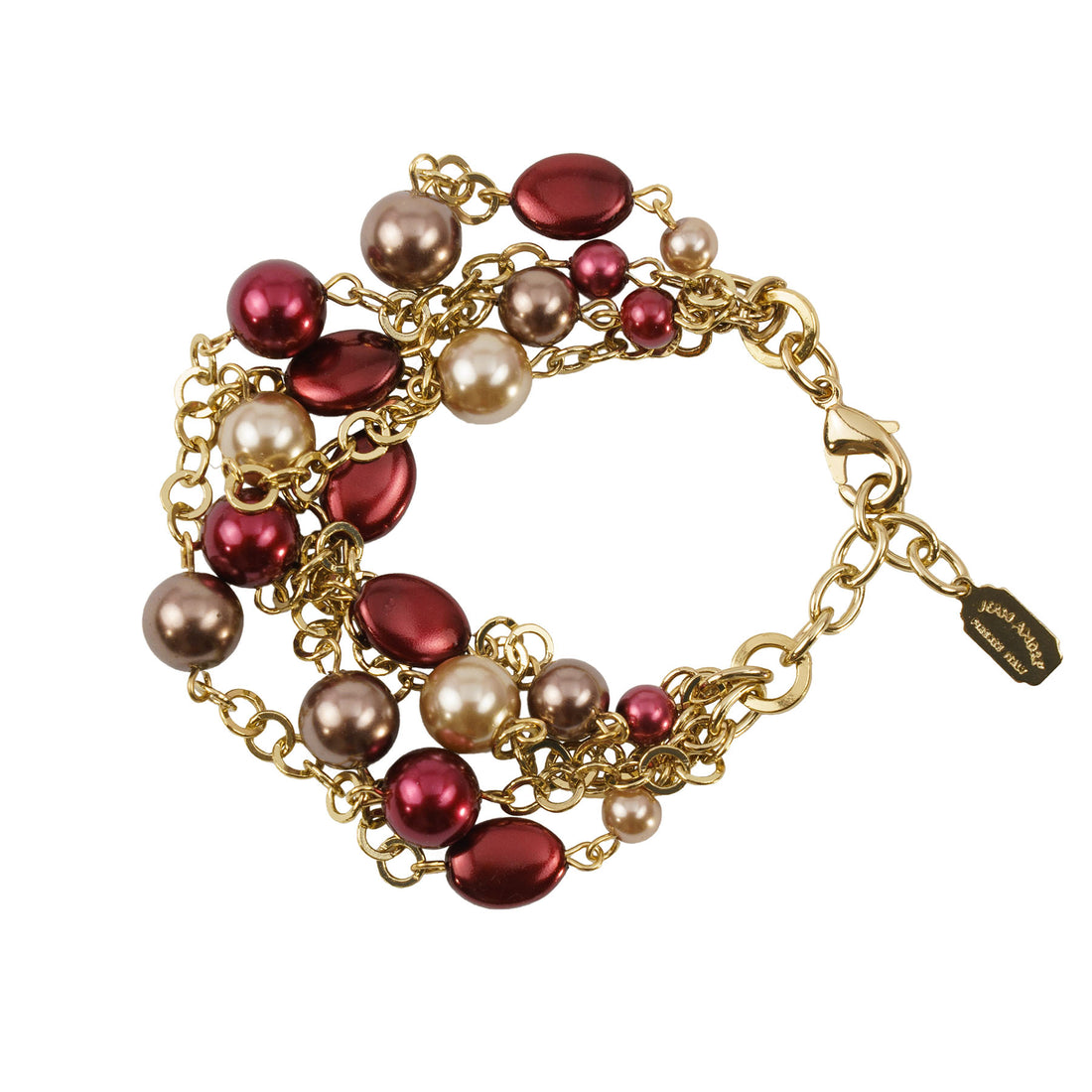 Bracciale multifilo in perle colorate e catena