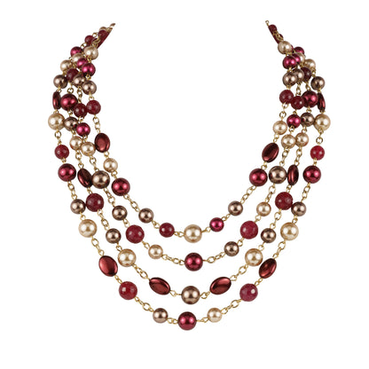 Collana girocollo girocollo multifili in perle