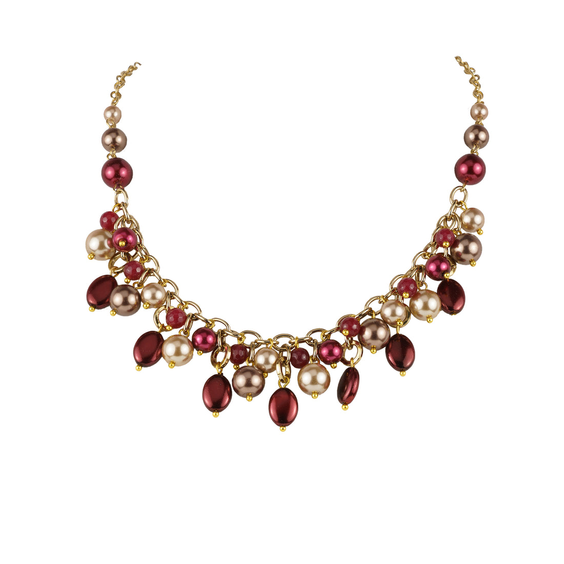 Collana girocollo charms di perle colorate