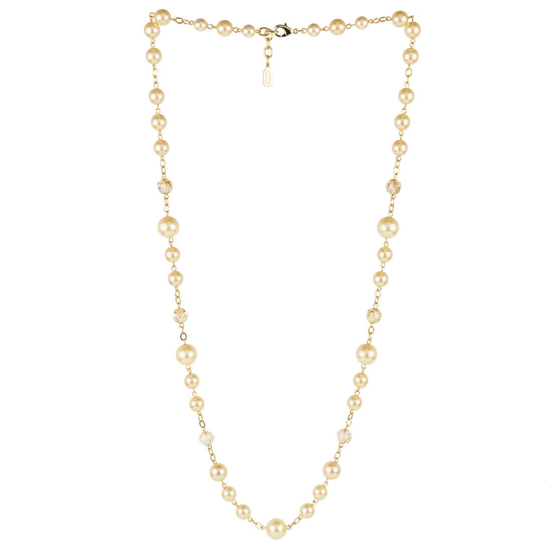 Collana lunga in perle e cristalli