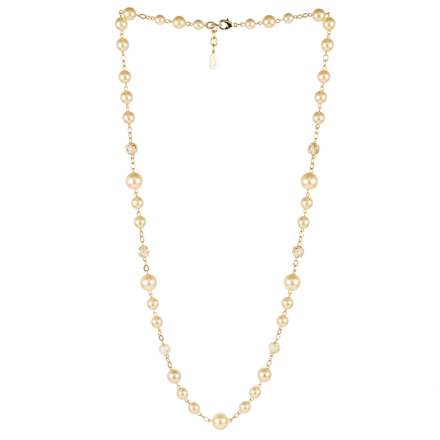 Collana lunga in perle e cristalli