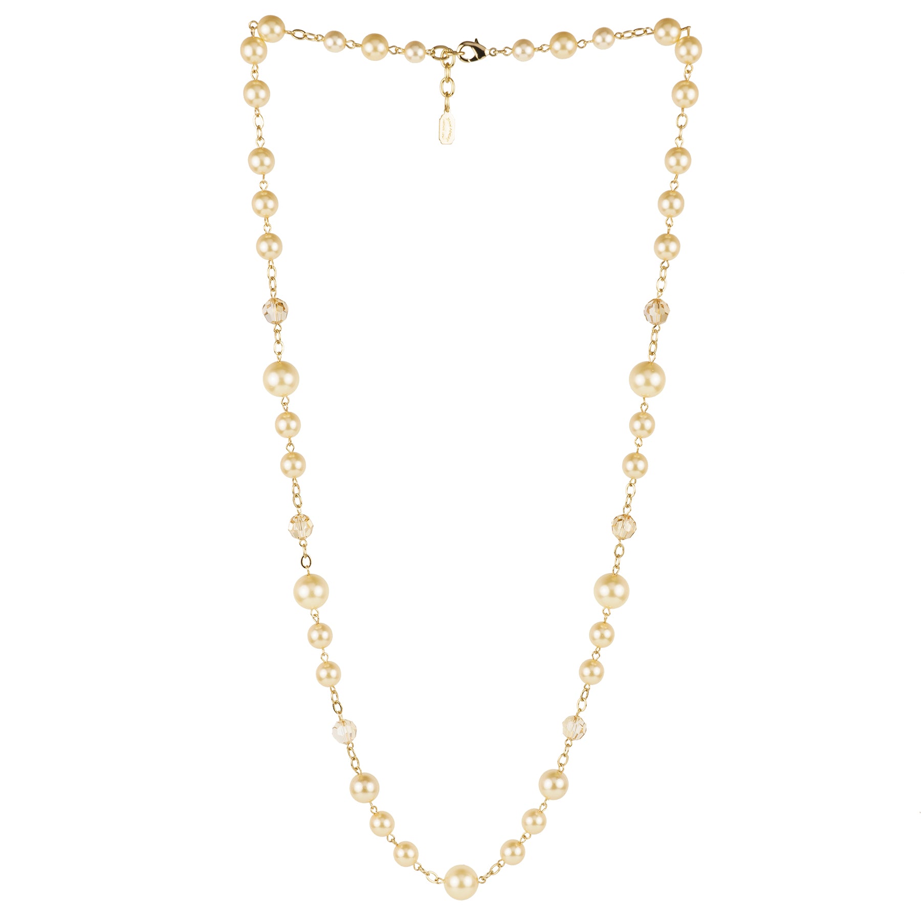 Collana lunga in perle e cristalli