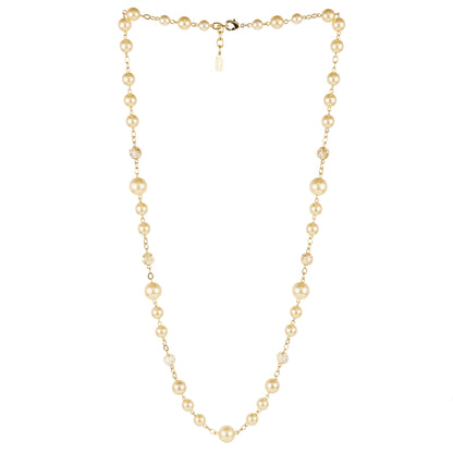 Collana lunga in perle e cristalli