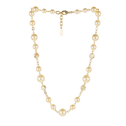 Collana girocollo in perle e cristalli