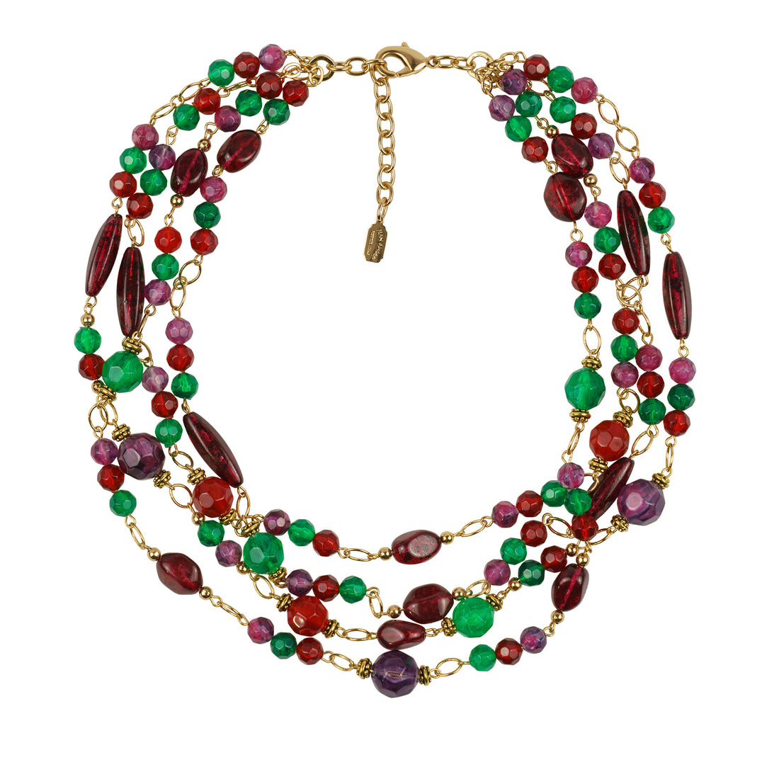 Collana girocollo 4 fili multicolore
