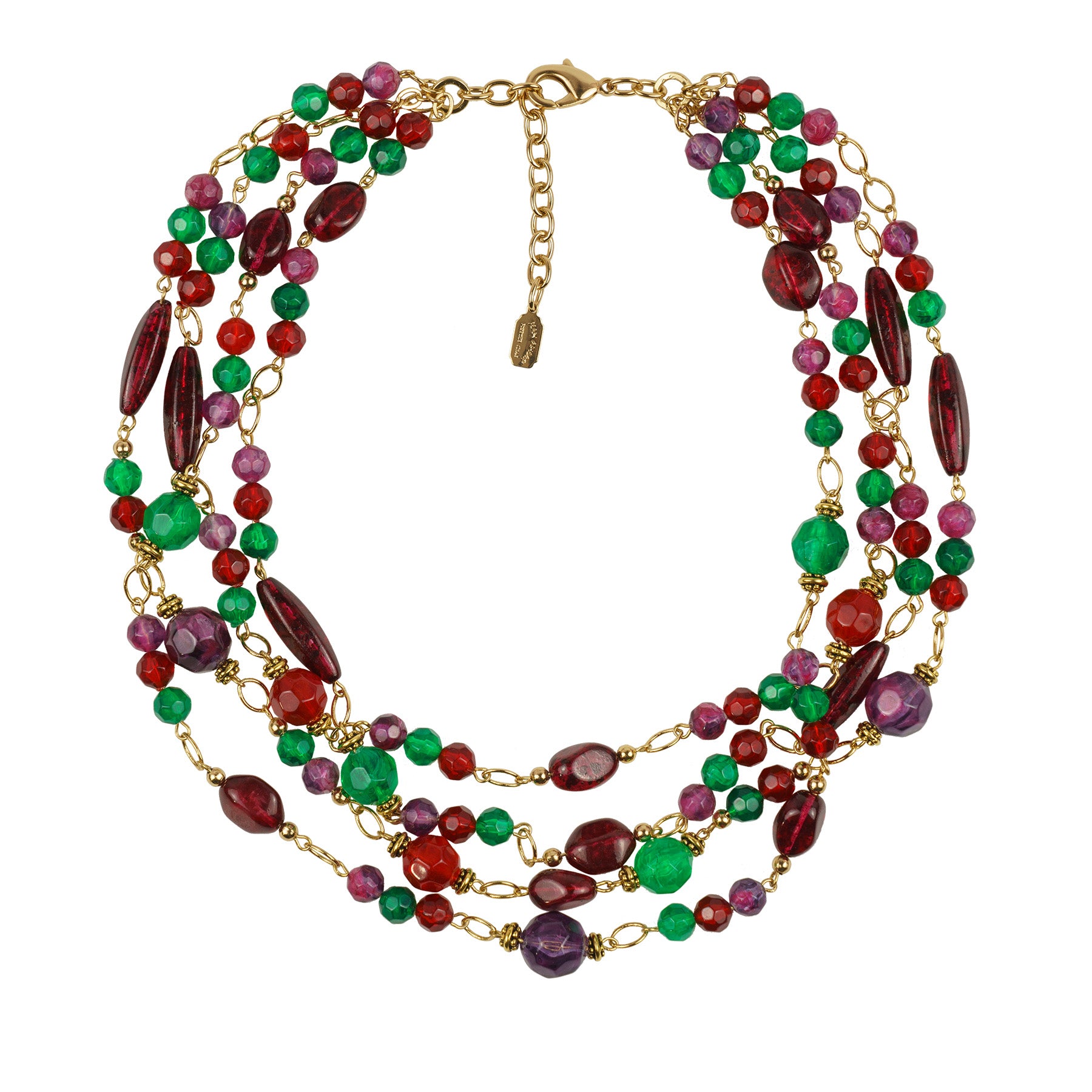 Collana girocollo 4 fili multicolore