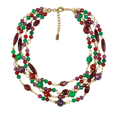 Collana girocollo 4 fili multicolore