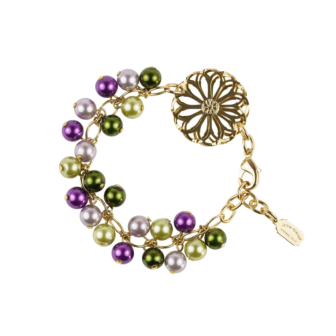 Bracciale charms con perle colorate