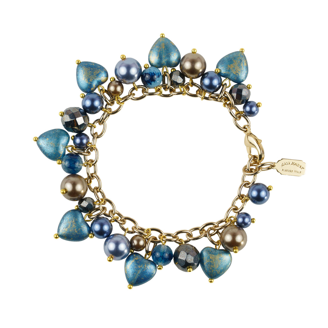 Bracciale charms in perle e cuori