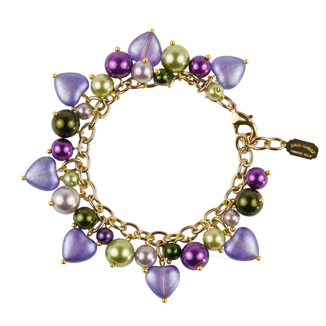 Bracciale charms in perle e cuori