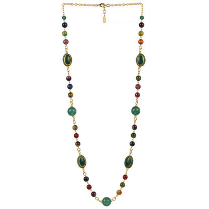 Collana lunga in pietre dure e resina