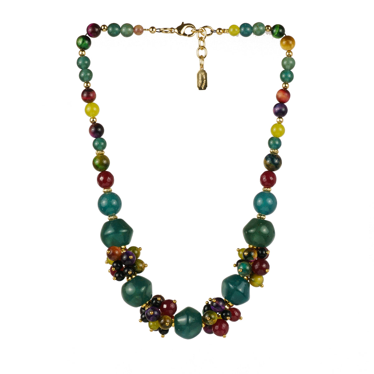 Semi-precious stone necklace with pendants