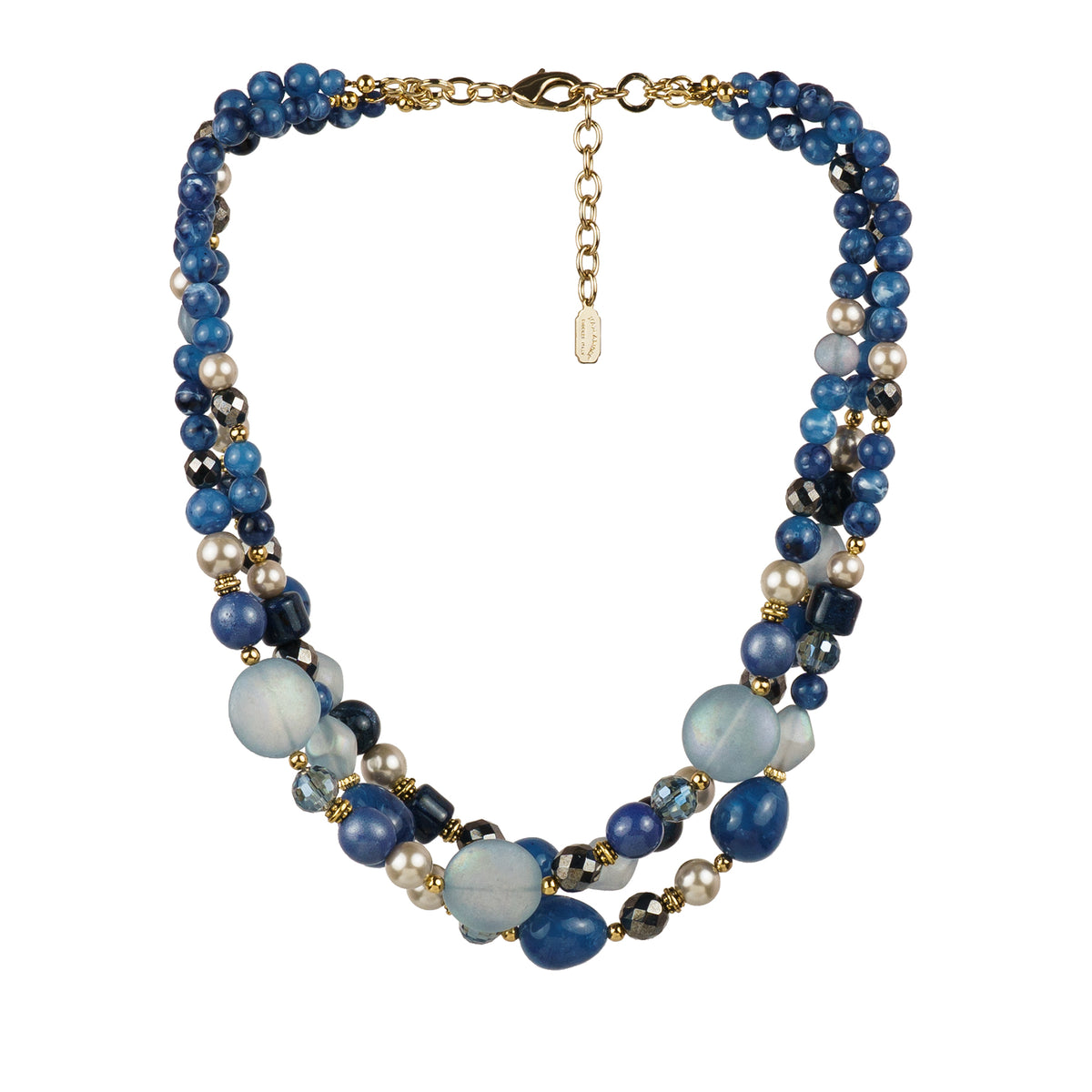 Hard stone and resin necklace
