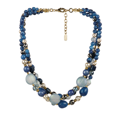 Hard stone and resin necklace