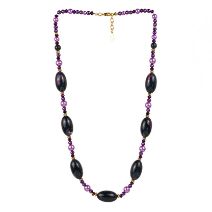 Collana lunga in resina perle e cristalli