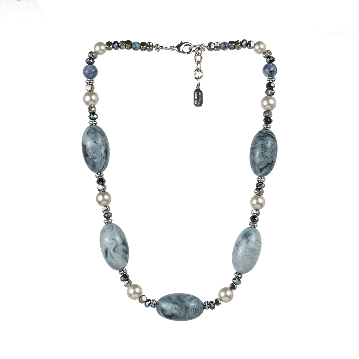 Hard stone and resin necklace