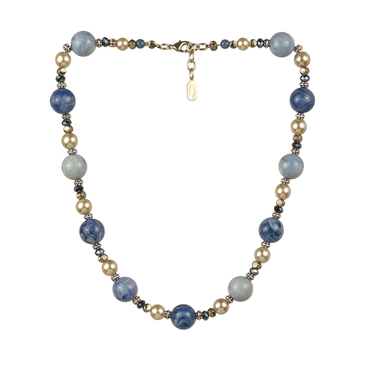 Collana girocollo in resina perle e cristalli