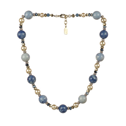 Collana girocollo in resina perle e cristalli