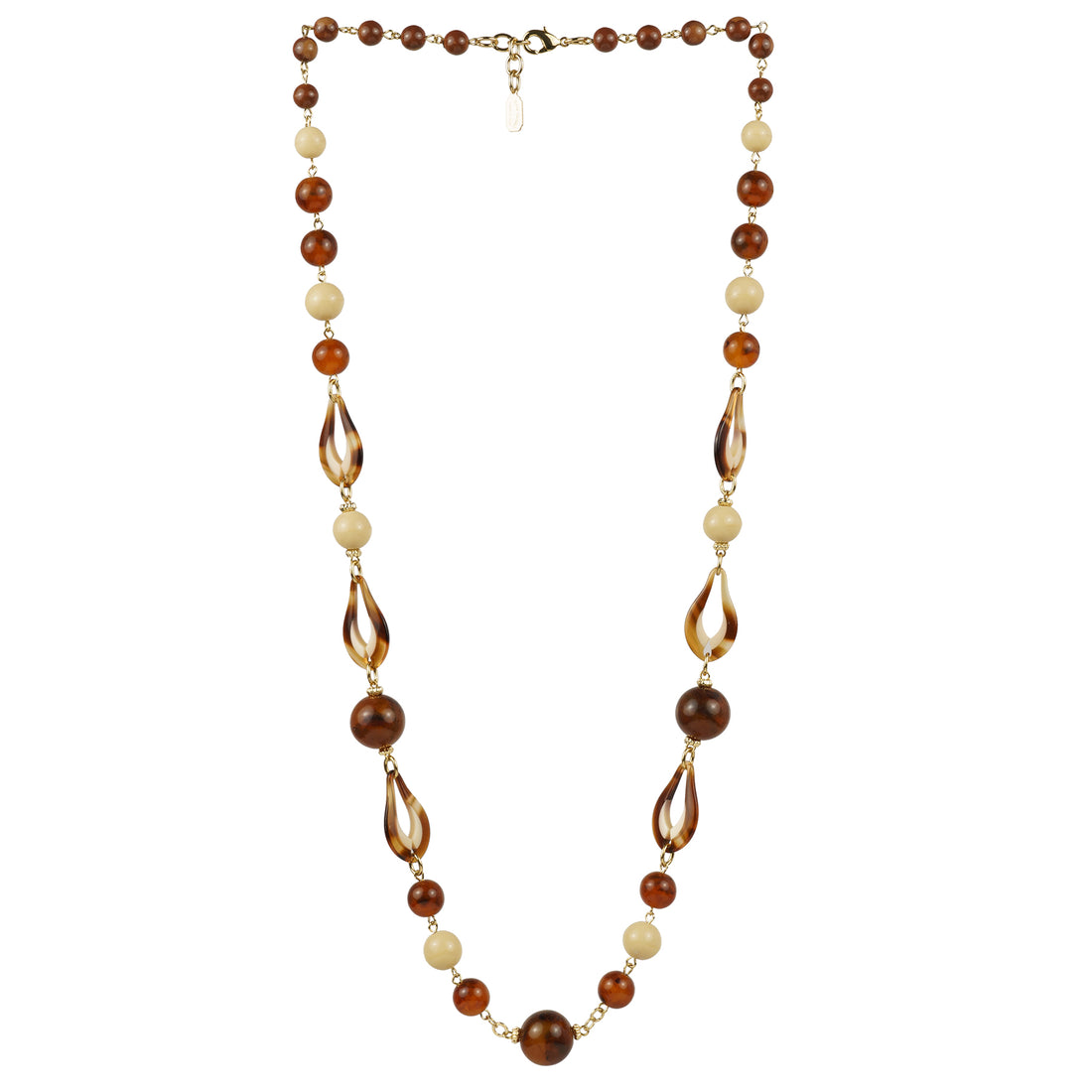 Multi-strand necklace of colored pearls and crystals