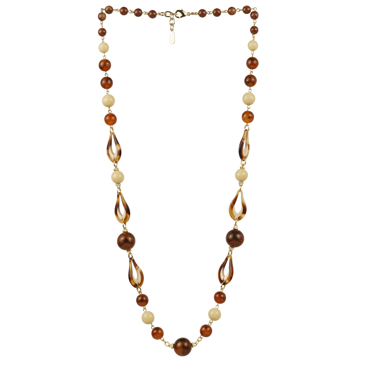 Multi-strand necklace of colored pearls and crystals