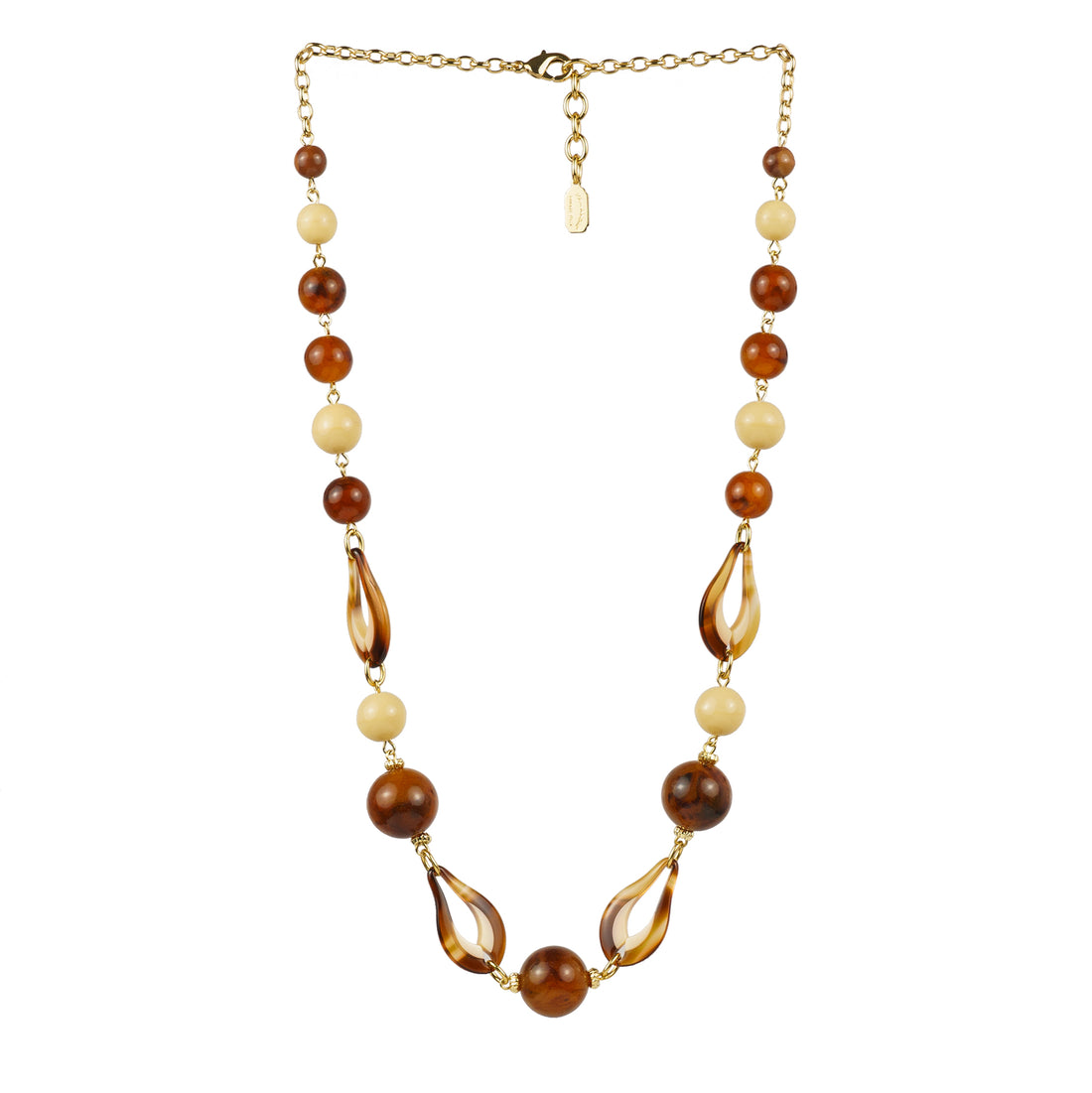Multi-strand necklace of colored pearls and crystals
