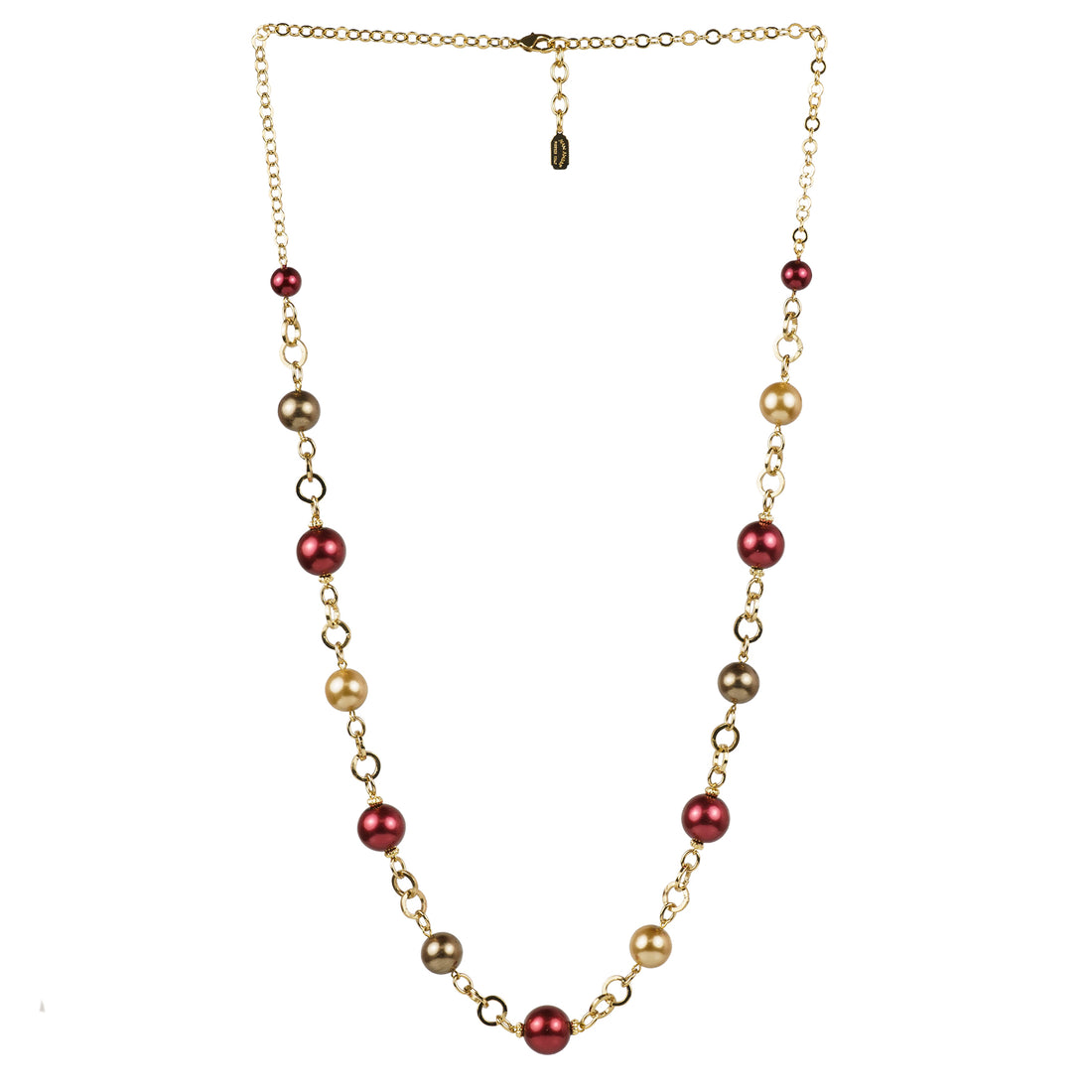 Collana lunga con perle colorate