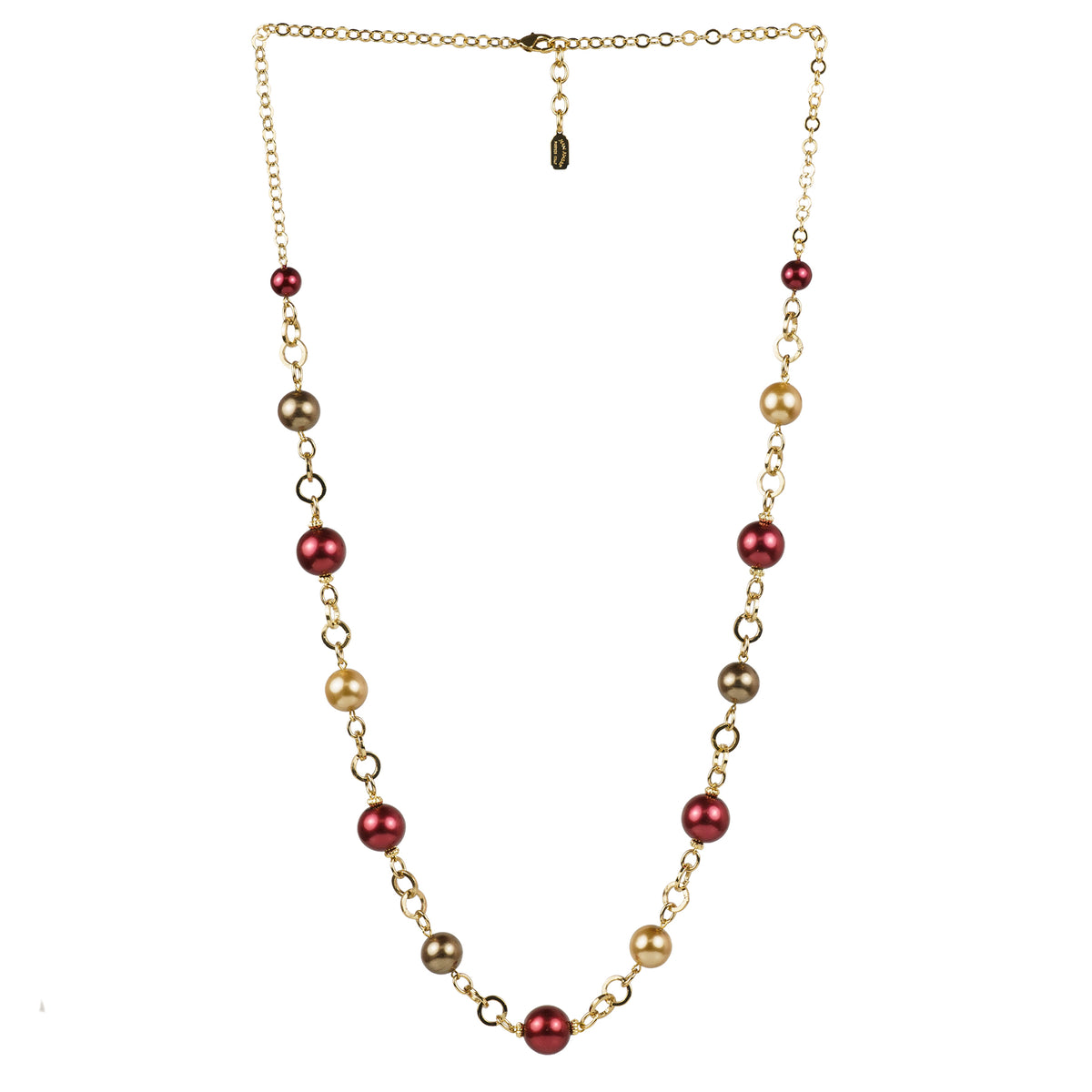 Collana lunga con perle colorate